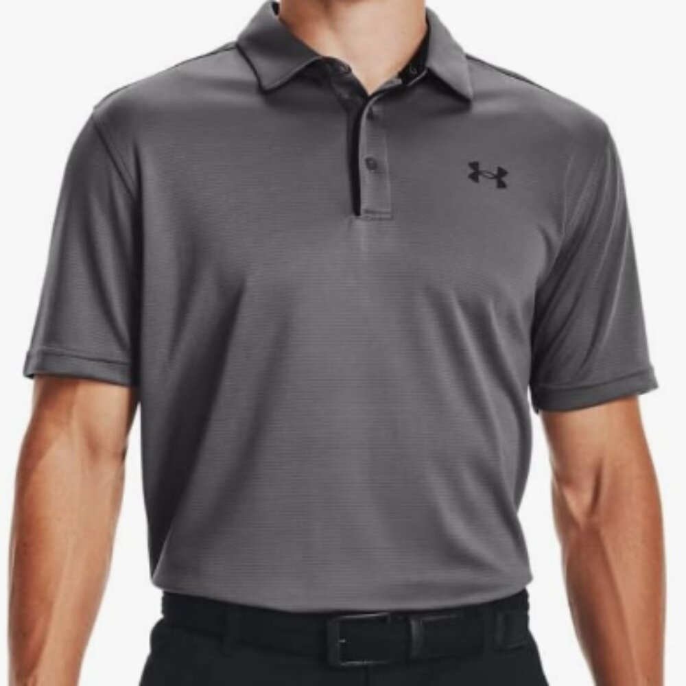EUC Graphite/Black Under Armour Men's Tech Loose Fit Golf Polo Size XL Gray
